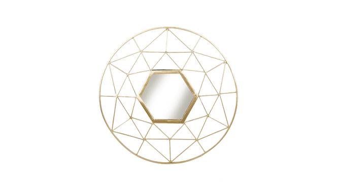 Intricate Design Handcrafted Golden Metallic Frame with Mirror (Gold) by Urban Ladder - Design 1 Side View - 729491