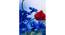 Deep Red & Blue Hues Floral Canvas Painting (Multicoloured) by Urban Ladder - Design 1 Side View - 729493