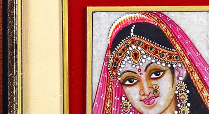 Princess Design Pure White Marble Wall Painting (Multicoloured) by Urban Ladder - Design 1 Side View - 729497