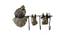 Metal Key Holder - 3 Hooks (Brown) by Urban Ladder - Design 1 Side View - 729502
