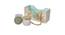 Golden Box Shaped Basket with two Glass Jars BASK2105 (Golden & Blue) by Urban Ladder - Front View Design 1 - 729513