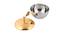 Bowl with a Golden Finish Lid (Silver & Golden) by Urban Ladder - Front View Design 1 - 729544