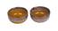 Handpainted Ceramic Bowl Set of 2 in Mustard (Brown) by Urban Ladder - Front View Design 1 - 729545