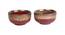 Handpainted Ceramic Bowl Set of 2 in Red (Red) by Urban Ladder - Front View Design 1 - 729547