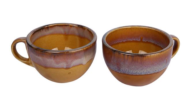 Mustard Cuppa Bowls in Ceramic - 2pc (Mustard) by Urban Ladder - Front View Design 1 - 729551