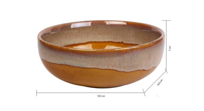 Elegant Mustard Ceramic Bowl (Mustard) by Urban Ladder - Front View Design 1 - 729553