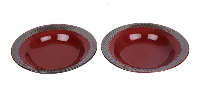 Subtle Red Platter Set of 2 (Red) by Urban Ladder - Front View Design 1 - 729561