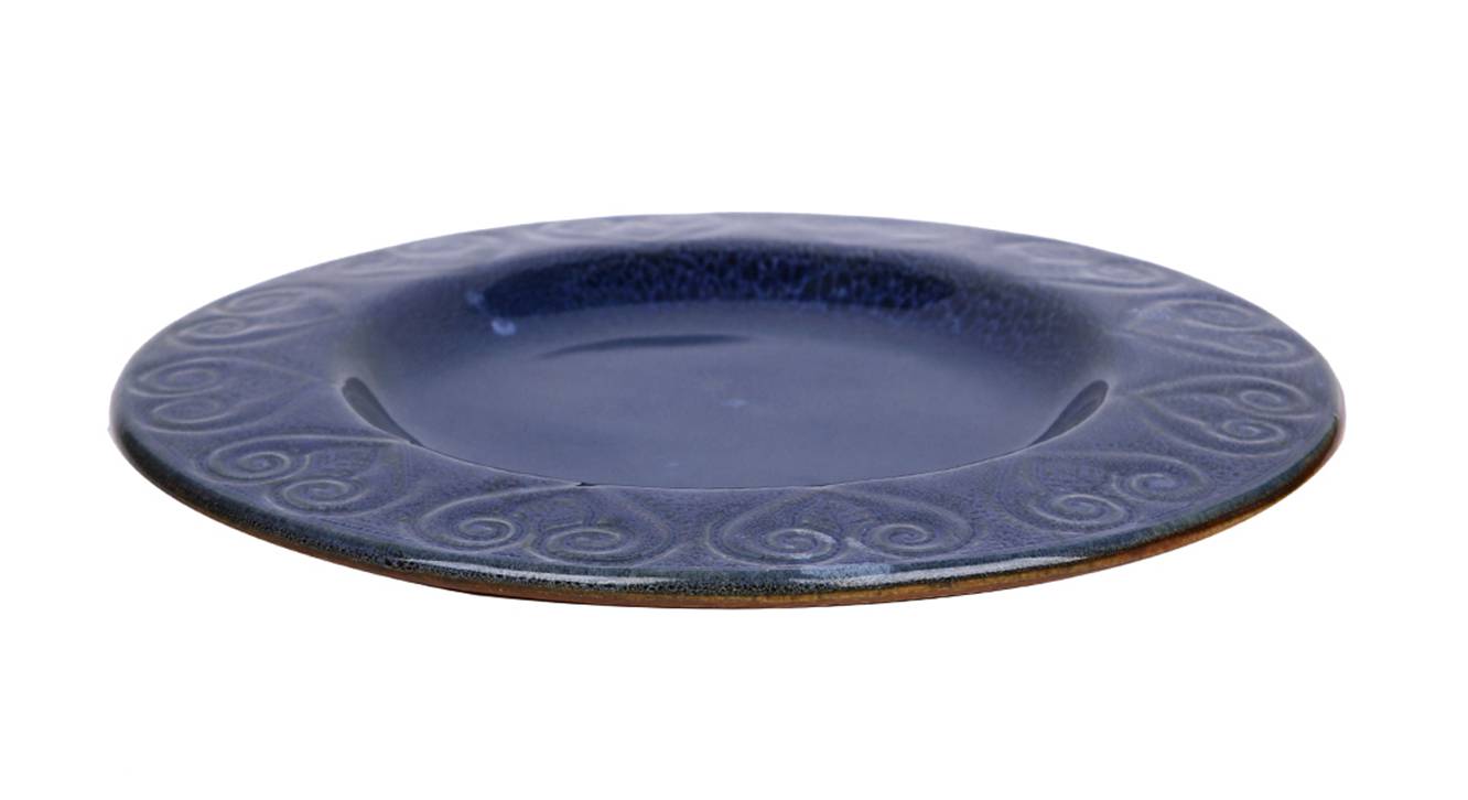 Flat Navy Blue Platter Urban Ladder