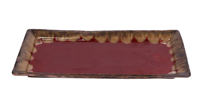 Rectangular Red Snacks Platter (Red) by Urban Ladder - Front View Design 1 - 729568