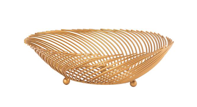 Handcrafted Metallic Fruit Basket (Gold) by Urban Ladder - Front View Design 1 - 729587
