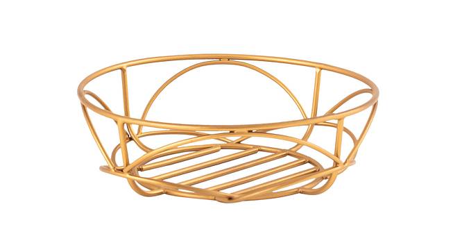 Gold Finish Handcrafted Metal Fruit Basket (Gold) by Urban Ladder - Front View Design 1 - 729588