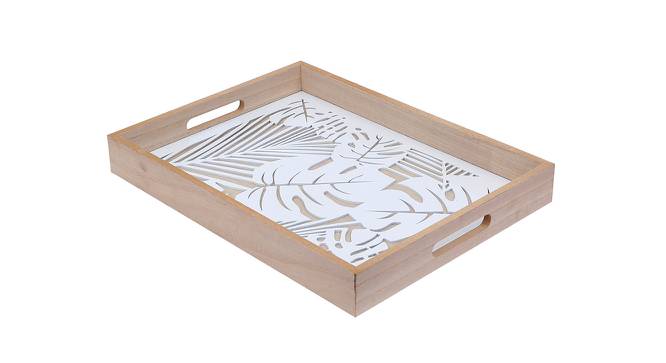 Patrick Printed Wooden Tray (Beige & White) by Urban Ladder - Front View Design 1 - 729596