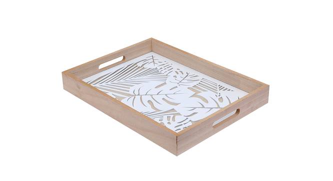 Jason Printed Wooden Tray (Beige & White) by Urban Ladder - Front View Design 1 - 729597