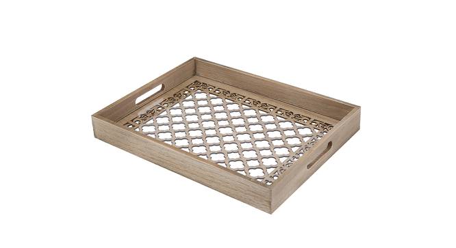 Beige Cutwork Wooden Tray (Beige) by Urban Ladder - Front View Design 1 - 729601