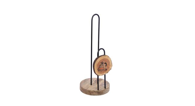 Wooden Tissue Roll Holder with Metal Dispenser (Brown) by Urban Ladder - Front View Design 1 - 729607