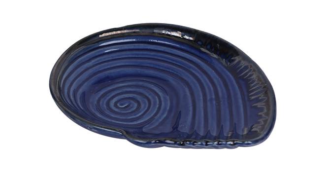 Sea Shell Indigo Blue Platter Set of 2 (Blue) by Urban Ladder - Front View Design 1 - 729608