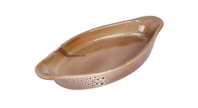 Pie Ceramic Platter set of 2 (Mustard) by Urban Ladder - Front View Design 1 - 729617