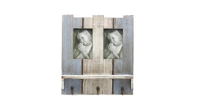 Wooden Blue Photo frame with Key Hooks (Blue) by Urban Ladder - Front View Design 1 - 729627