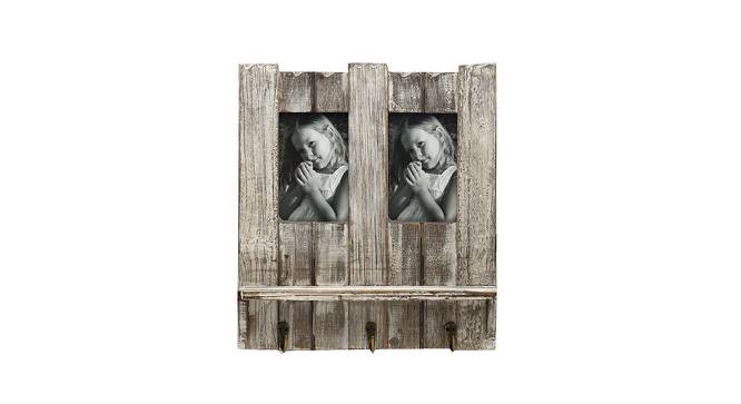 Natural Look Wooden Photo frame with Key Hooks (Brown) by Urban Ladder - Front View Design 1 - 729631