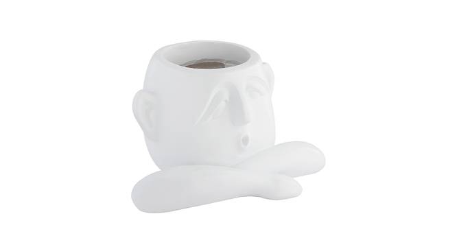 Human figurine Ceramic Flower Vase (White) by Urban Ladder - Front View Design 1 - 729633