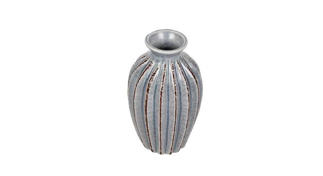 Handcrafted Grey Ceramic Flower Vase (Grey) by Urban Ladder - Front View Design 1 - 729635