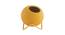 Yellow Coloured Ceramic Vase with Golden Stand (Yellow) by Urban Ladder - Front View Design 1 - 729637