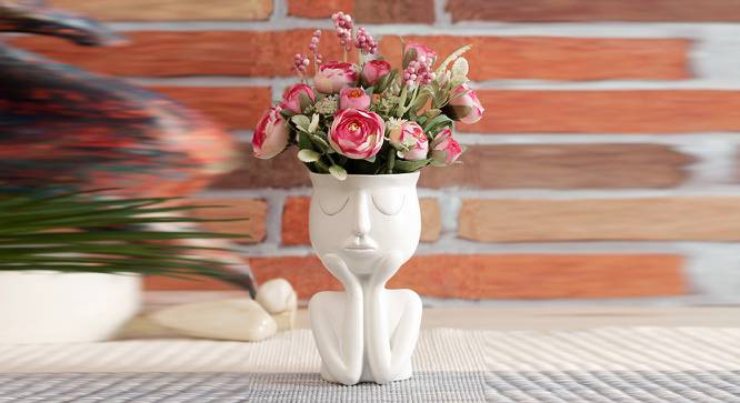 White Coloured Human Figurine Flower Vase (White) by Urban Ladder - Front View Design 1 - 729640