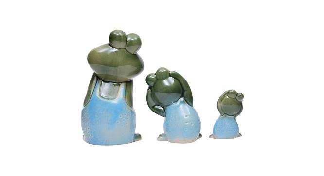 OMG! Expression Jumpsuit Ceramic Frogs Set (Green & Blue) by Urban Ladder - Front View Design 1 - 729650