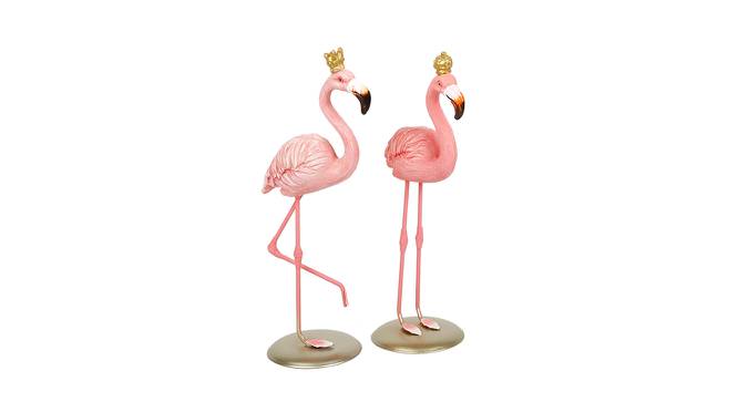 Golden Crown Pink Flamingo pair (Pink) by Urban Ladder - Front View Design 1 - 729653
