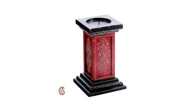 Black And Red Hand Painted Candle Holder (Multicoloured) by Urban Ladder - Front View Design 1 - 729654