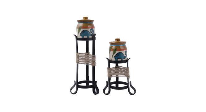 Tribal Elephant Candle Holder With Decorative Stand (Multicoloured) by Urban Ladder - Front View Design 1 - 729661