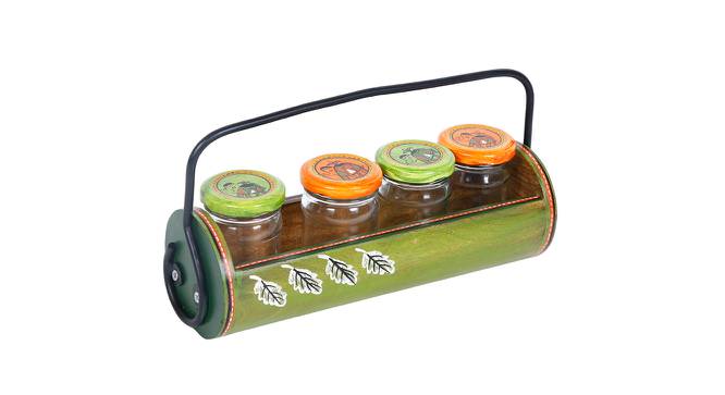 Snacks Containers with Wooden Tray (Brown) by Urban Ladder - Front View Design 1 - 729686