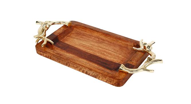 Rustic Wooden Tray (Brown) by Urban Ladder - Front View Design 1 - 729688