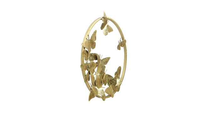 Multicoloured Butterfly and Golden Ring Wall Decor (Gold) by Urban Ladder - Front View Design 1 - 729689