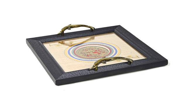 Warli Art Wooden Tray (Black) by Urban Ladder - Front View Design 1 - 729690