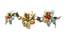 Horizontal Floral Pattern Three Flowers (Gold & Blue) by Urban Ladder - Front View Design 1 - 729696