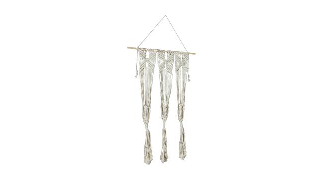 Hand Knotted Cotton Hanging for 3 Planters (White) by Urban Ladder - Front View Design 1 - 729718