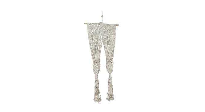 Hand Knotted Cotton Hanging for 2 Planters (White) by Urban Ladder - Front View Design 1 - 729719