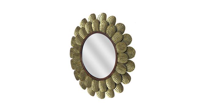 Majestic Round Mirror Depicting The Sun (Gold) by Urban Ladder - Front View Design 1 - 729736