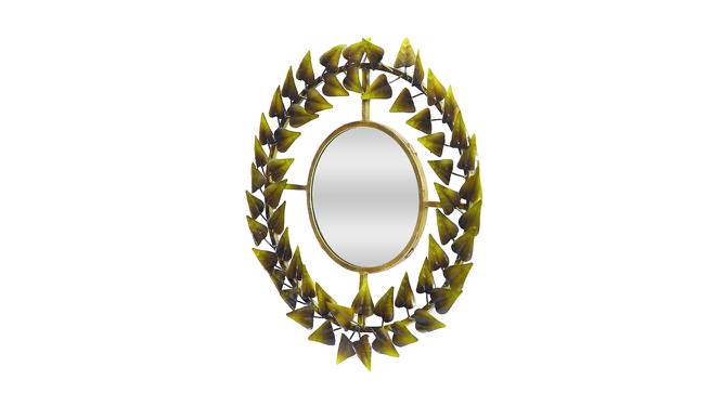 Round Mirror With Golden Borders (Gold) by Urban Ladder - Front View Design 1 - 729737