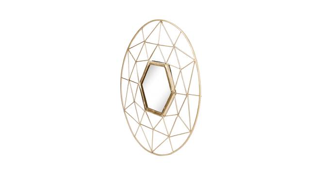 Intricate Design Handcrafted Golden Metallic Frame with Mirror (Gold) by Urban Ladder - Front View Design 1 - 729743