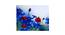 Deep Red & Blue Hues Floral Canvas Painting (Multicoloured) by Urban Ladder - Front View Design 1 - 729745