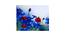Deep Red & Blue Hues Floral Canvas Painting (Multicoloured) by Urban Ladder - Front View Design 1 - 729745