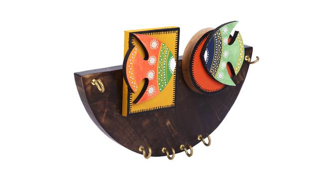 Traditional Wooden Key Holder - 6 hooks (Brown) by Urban Ladder - Front View Design 1 - 729752
