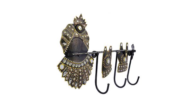 Metal Key Holder - 3 Hooks (Brown) by Urban Ladder - Front View Design 1 - 729753