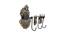 Metal Key Holder - 3 Hooks (Brown) by Urban Ladder - Front View Design 1 - 729753