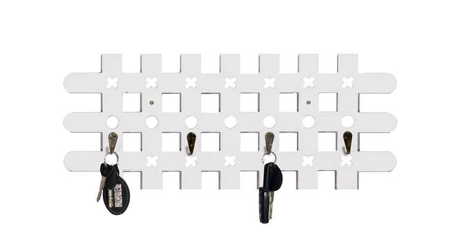 Beautiful & Subtle White Key Holder - 4 Hooks (White) by Urban Ladder - Front View Design 1 - 729756