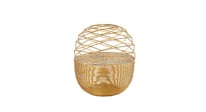 Handcrafted Golden Iron Wire Tea Light Holder (Gold) by Urban Ladder - Front View Design 1 - 729765