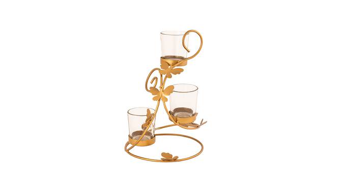 Handcrafted Golden Metal Tea Light Stand (Gold) by Urban Ladder - Front View Design 1 - 729766
