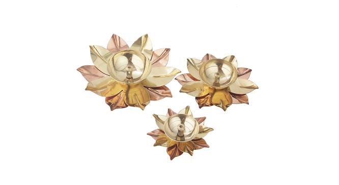 Brass And Copper Dual Tone Diyas (Gold) by Urban Ladder - Front View Design 1 - 729781